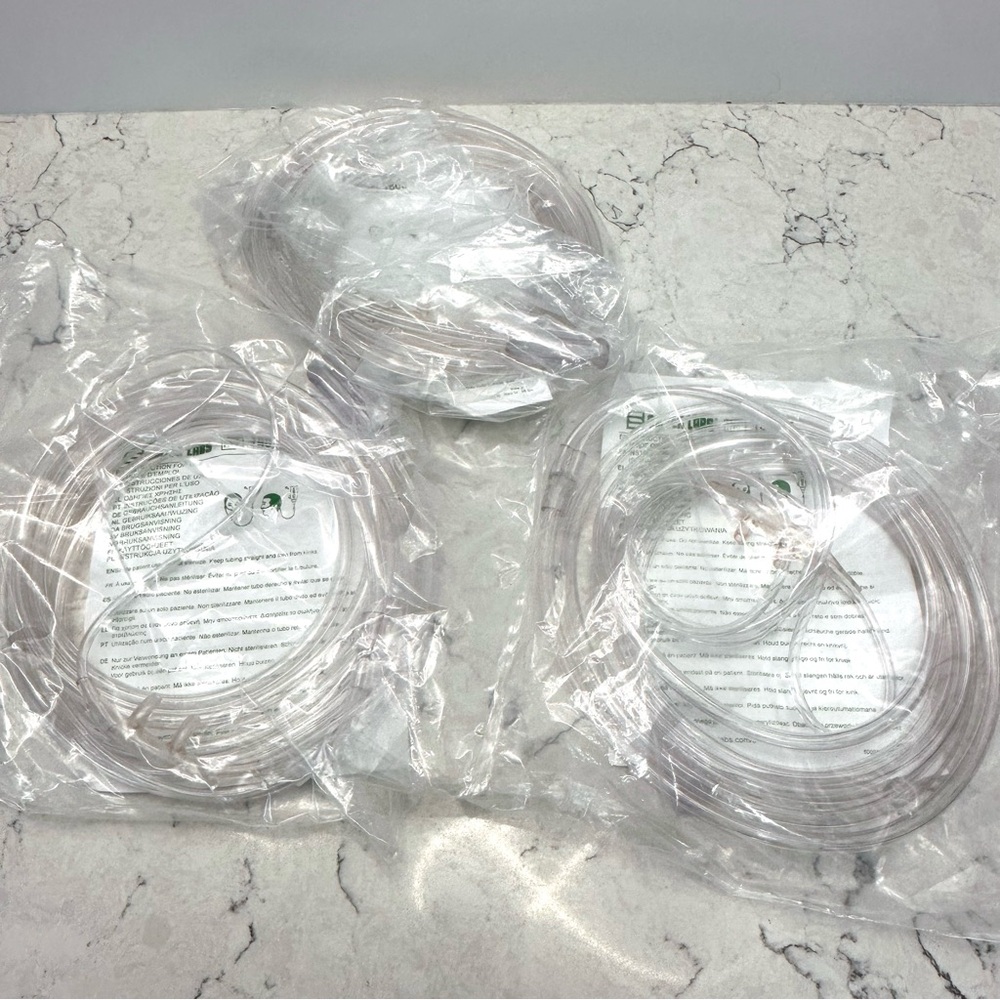 NEW SEALED Lot of 3 1600-7 Nasal Cannula (Soft) 7ft Adult Oxygen Supply Tubing